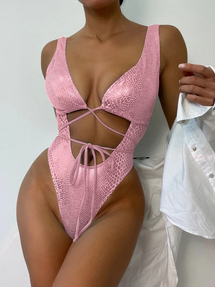 Sexy Pink Snake Print Swimwear - A Bathing Ape Camo ulasan dan harga