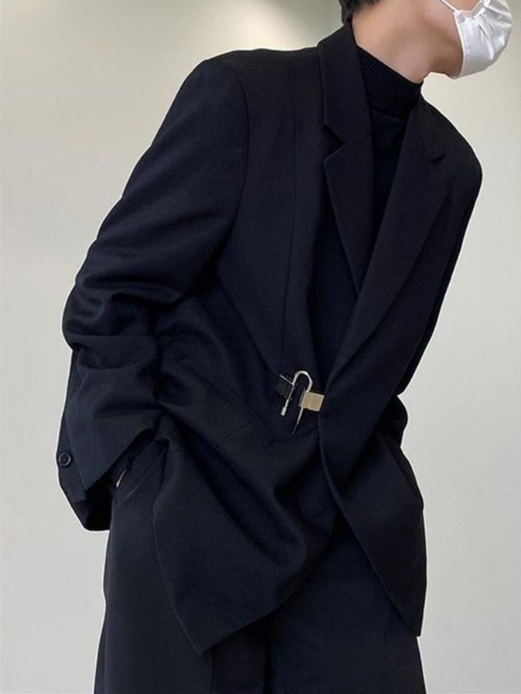 Men's White Casual Blazer Set  - Streetwear Brand Aesthetic ulasan dan harga