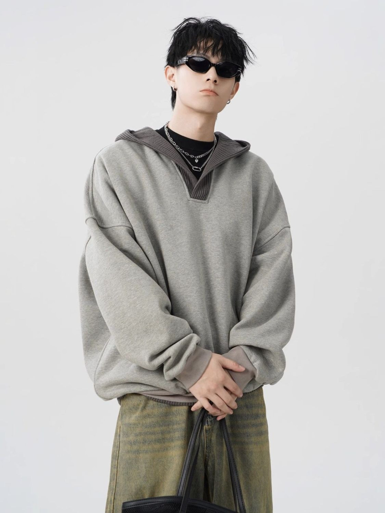 Plain Cotton Leisure Loose Swe - Streetwear Brand Aesthetic ulasan dan harga