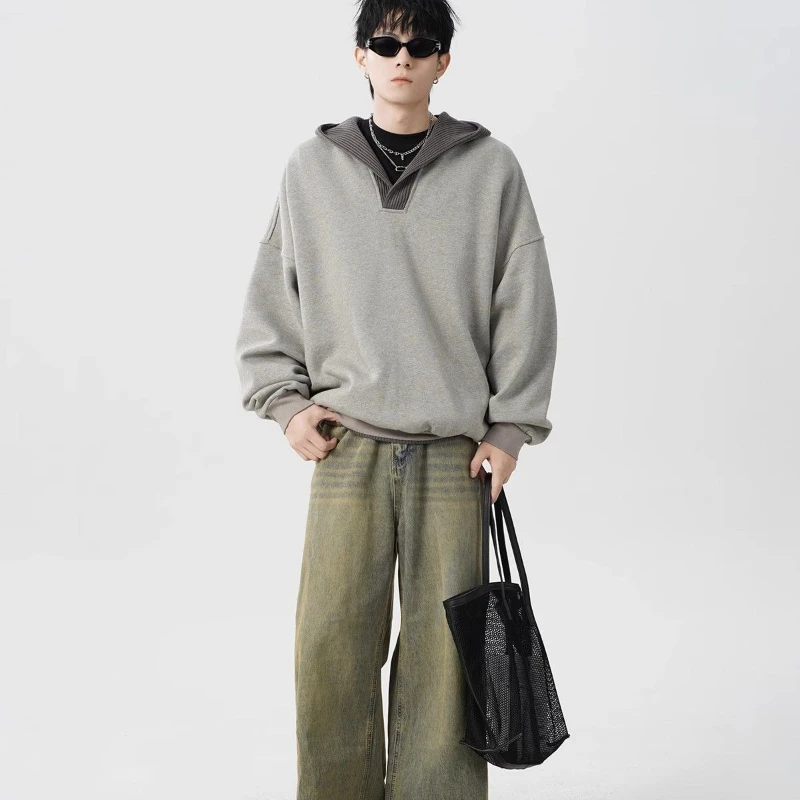 Plain Cotton Leisure Loose Swe - Streetwear Brand Aesthetic ulasan dan harga